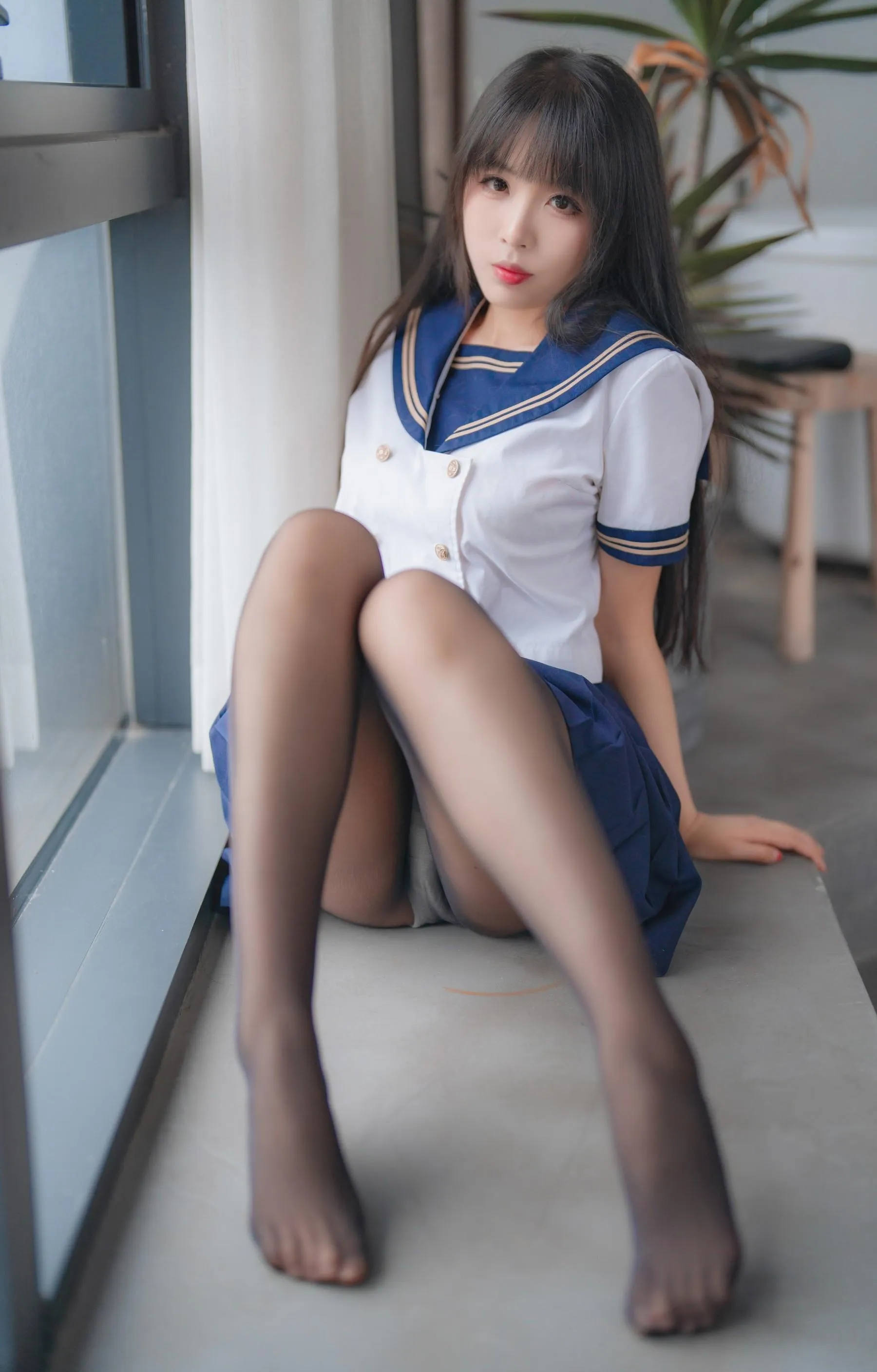 轩萧学姐 – NO.40 2023生日作 5月舰长 黑丝jk内衣 [32P]插图7